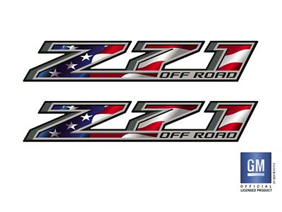 Emblems Plus Z71 Off Road Bedside Decals; American Flag (15-22 Colorado)