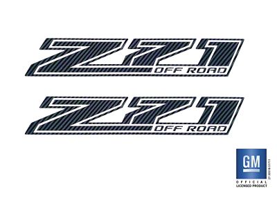 Emblems Plus Z71 Off Road Bedside Decals; Black Carbon Fiber (15-22 Colorado)