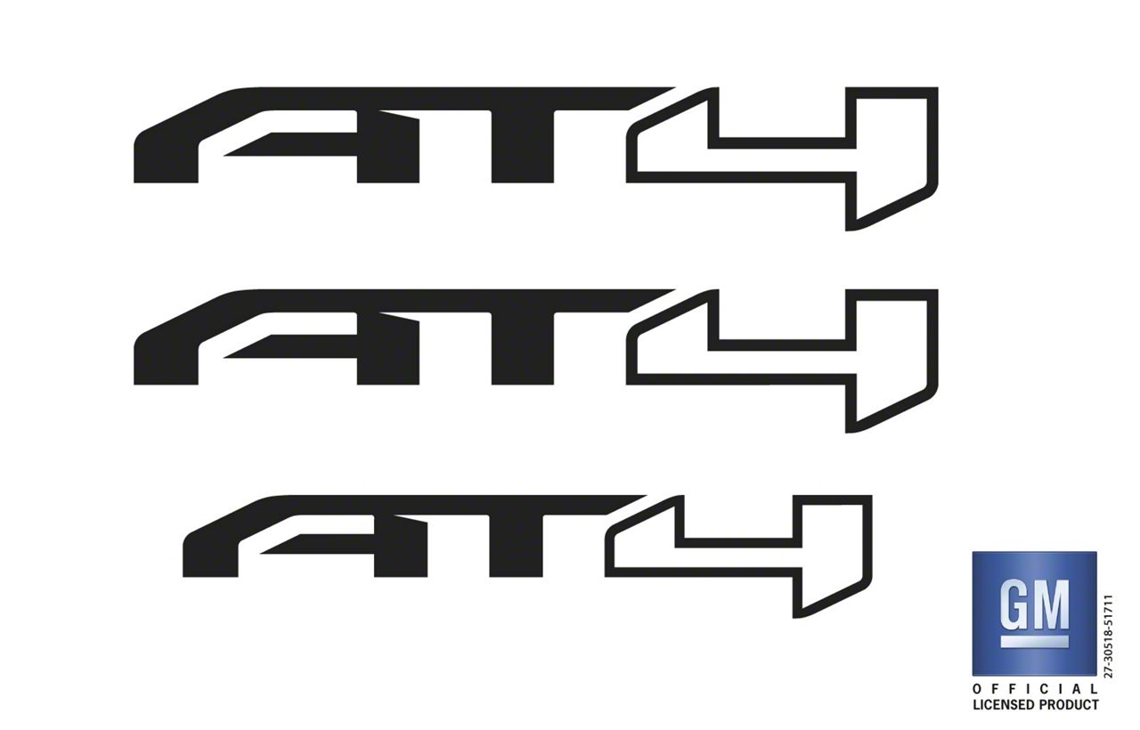 Emblems Plus Sierra 1500 AT4 Emblem Overlay Decals; Gloss Black