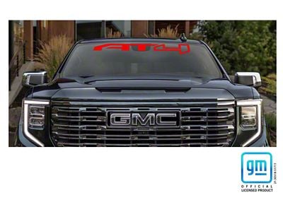 Emblems Plus AT4 Windshield Banner; Gloss Red Red (19-25 Sierra 1500)