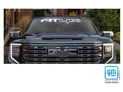 Emblems Plus AT4X Windshield Banner; Gloss White White (19-25 Sierra 1500)