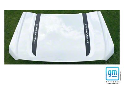 Emblems Plus DENALI Hood Spear Decals; Matte Black (19-25 Sierra 1500 Denali)