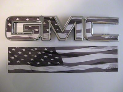 Emblems Plus GMC Grille Overlay Decal; American Flag (14-18 Sierra 1500)