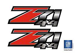 Emblems Plus Z71 4x4 Bedside Decals; Red/Silver/Black (07-13 Sierra 1500)