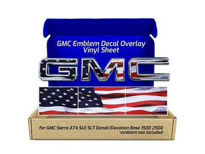 Emblems Plus GMC Grille Overlay Decal; American Flag (20-26 Sierra 2500 HD)