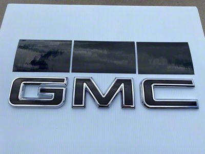 Emblems Plus GMC Grille Overlay Decal; Gloss Black (20-26 Sierra 2500 HD)