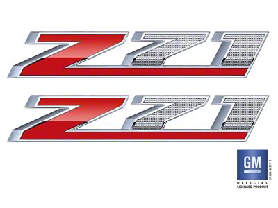 Emblems Plus Z71 Bedside Decals; Red/Silver (15-19 Sierra 2500 HD)