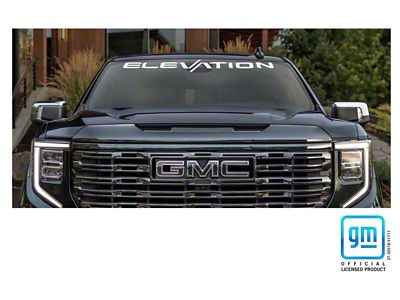 Emblems Plus Elevation Windshield Banner; Gloss White (20-25 Sierra 3500 HD)