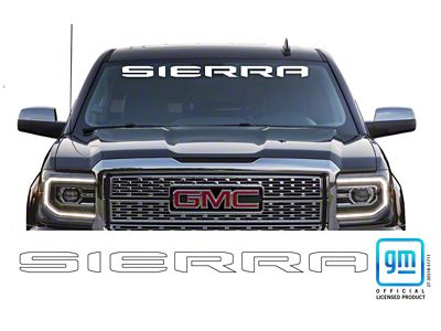 Emblems Plus SIERRA Windshield Banner; Gloss White (20-25 Sierra 3500 HD)