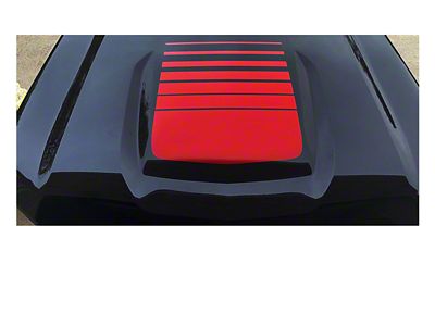 Emblems Plus Center Fade Hood Decal; Red (19-26 Silverado 1500, Excluding 22-26 Trail Boss & ZR2)