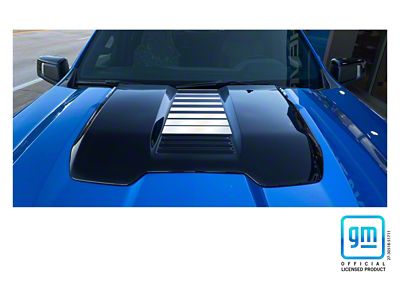 Emblems Plus Center Hood Scoop Fade Decals; Chrome (22-25 Silverado 1500 Trail Boss w/ Factory Hood Scoop, ZR2)