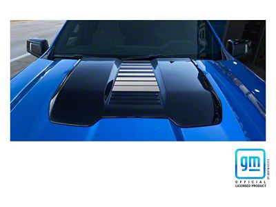 Emblems Plus Center Hood Scoop Fade Decals; Silver Metallic (22-25 Silverado 1500 Trail Boss w/ Factory Hood Scoop, ZR2)