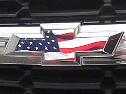 Emblems Plus Chevrolet Bowtie Grille/Tailgate Overlay Decals; American Flag (14-18 Silverado 1500)