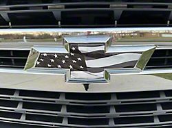 Emblems Plus Chevrolet Bowtie Grille/Tailgate Overlay Decals; Black American Flag (19-26 Silverado 1500)