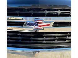 Emblems Plus Chevrolet Bowtie Grille/Tailgate Overlay Decals; American Flag (19-26 Silverado 1500)