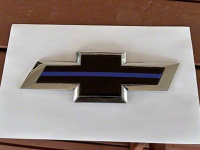Emblems Plus Chevrolet Bowtie Grille/Tailgate Overlay Decals; Blue Line (14-18 Silverado 1500)