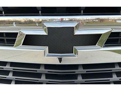 Emblems Plus Chevrolet Bowtie Grille/Tailgate Overlay Decals; Carbon Fiber (19-26 Silverado 1500)