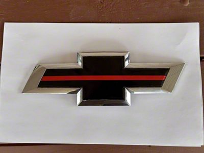 Emblems Plus Chevrolet Bowtie Grille/Tailgate Overlay Decals; Red Line (14-18 Silverado 1500)