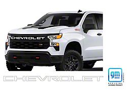 Emblems Plus Chevrolet Grille Lettering Overlay Decal Kit; White (22-26 Silverado 1500 Custom, Custom Trail Boss, WT)