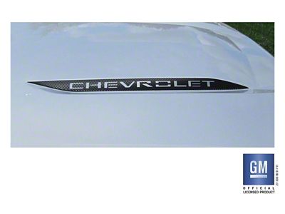 Emblems Plus Chevrolet Hood Spear Decals; Carbon Fiber (19-25 Silverado 1500)