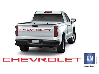 Emblems Plus Chevrolet Tailgate Lettering Kit; Red (19-25 Silverado 1500)