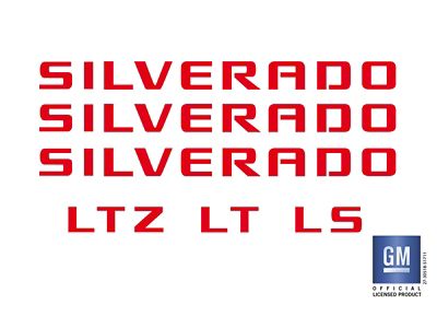 Emblems Plus Emblem Overlay Decal Kit; Red (07-18 Silverado 1500)