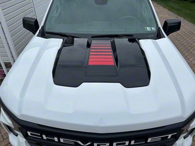 Emblems Plus Fade Stripes Center Hood Scoop Decal; Red (22-26 Silverado 1500 Trail Boss, ZR2)