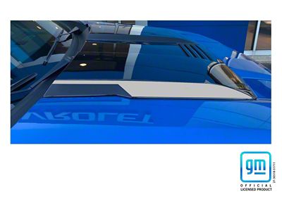 Emblems Plus Hood Scoop Spear Decals; Silver Metallic (22-25 Silverado 1500 Trail Boss w/ Factory Hood Scoop, ZR2)