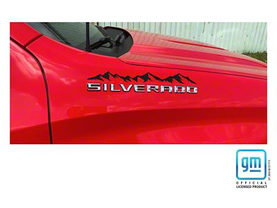 Emblems Plus Mountain Range Emblem Enhancement Decals; Gloss Black (19-25 Silverado 1500, Excluding High Country, Trail Boss & ZR2)