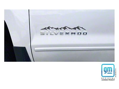 Emblems Plus Mountain Range Emblem Enhancement Decals; Matte Black (07-18 Silverado 1500, Excluding High Country)