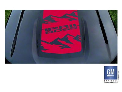 Emblems Plus Mountain Trail Boss Hood Decal; Red (19-25 Silverado 1500 Trail Boss)