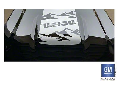 Emblems Plus Mountain Trail Boss Hood Decal; Silver (19-25 Silverado 1500 Trail Boss)