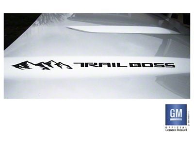 Emblems Plus Mountain Trail Boss Outer Hood Decals; Matte Black (19-25 Silverado 1500 Trail Boss)