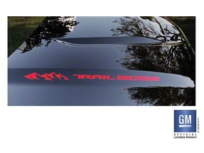 Emblems Plus Mountain Trail Boss Outer Hood Decals; Red (19-25 Silverado 1500 Trail Boss)