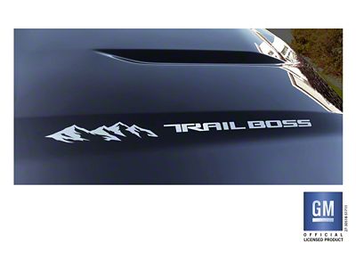 Emblems Plus Mountain Trail Boss Outer Hood Decals; Silver (19-25 Silverado 1500 Trail Boss)