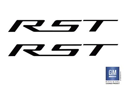 Emblems Plus RST Bedside Decals; Matte Black (19-25 Silverado 1500 RST)