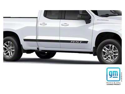 Emblems Plus RST Body Side Decals; Matte Black (19-25 Silverado 1500 Double Cab, Crew Cab)