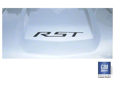Emblems Plus RST Hood Accent Decal; Matte Black (19-25 Silverado 1500 RST)