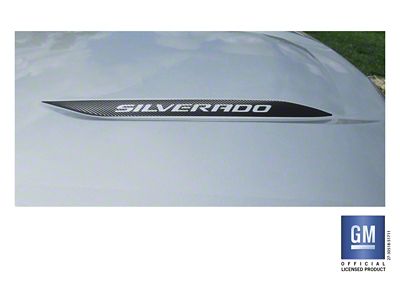 Emblems Plus Silverado Hood Spear Decals; Carbon Fiber (19-25 Silverado 1500)