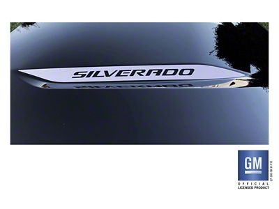 Emblems Plus Silverado Hood Spear Decals; Silver (19-25 Silverado 1500)