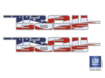 Emblems Plus TRAIL BOSS Bedside Decals; American Flag (19-25 Silverado 1500 Trail Boss)