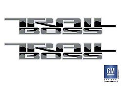 Emblems Plus Trail Boss Bedside Decals; Black/Silver (19-25 Silverado 1500 Trail Boss)