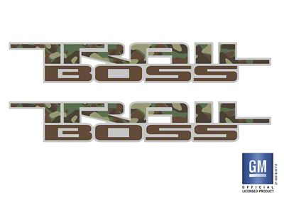 Emblems Plus Trail Boss Bedside Decals; Camouflage (19-25 Silverado 1500 Trail Boss)