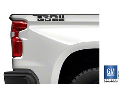 Emblems Plus Trail Boss Bedside Decals; Carbon Fiber (19-25 Silverado 1500 Trail Boss)