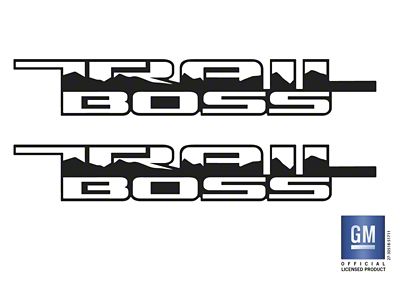 Emblems Plus Trail Boss Bedside Decals; Matte Black Cut-Out (19-25 Silverado 1500 Trail Boss)