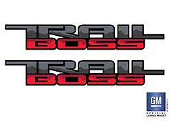 Emblems Plus Trail Boss Bedside Decals; Red/Gray/Black (19-26 Silverado 1500 Trail Boss)