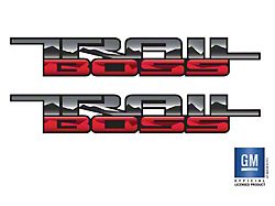 Emblems Plus Trail Boss Bedside Decals; Red/Grey/Black/Silver (19-25 Silverado 1500 Trail Boss)