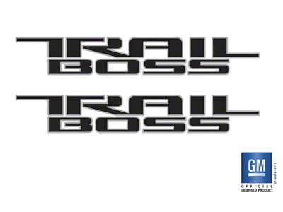 Emblems Plus Trail Boss Bedside Decals; Silver Line (19-25 Silverado 1500 Trail Boss)