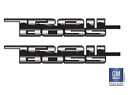 Emblems Plus Trail Boss Bedside Decals; Silver/Black (19-25 Silverado 1500 Trail Boss)