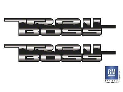 Emblems Plus Trail Boss Bedside Decals; Silver/Black (19-25 Silverado 1500 Trail Boss)